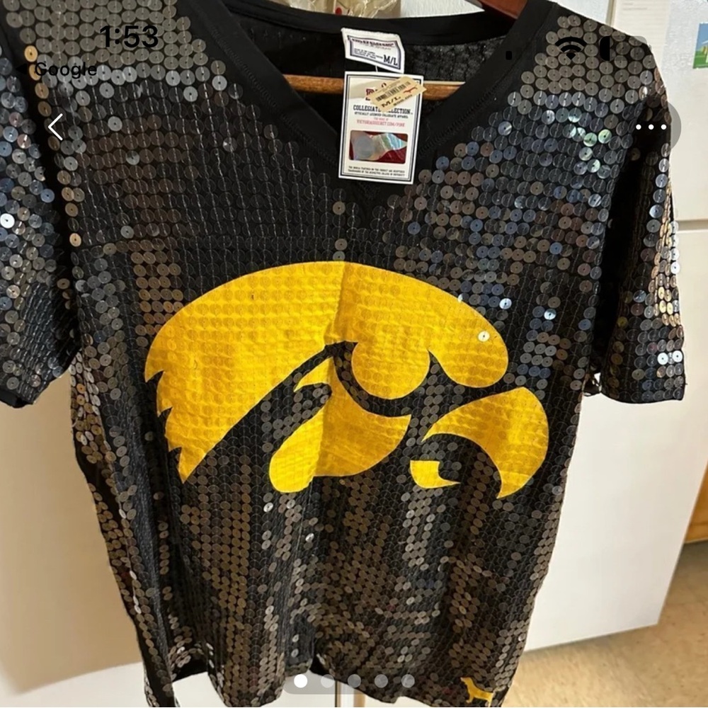 PINK Victoria's Secret Black and Gold Sequin Jersey